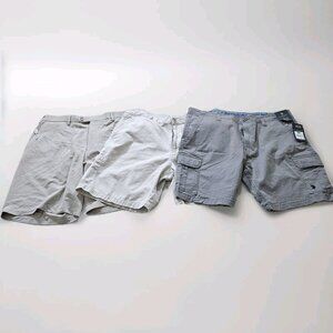 Shorts Mens W 40 Lot of 3 Beige Gray Pockets Chino Cargo Golf Outdoor Athleisure
